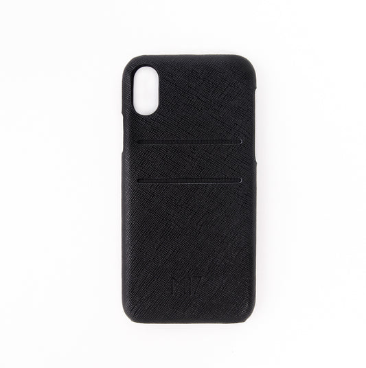 iPhone X/XS Cardholder Saffiano Negro